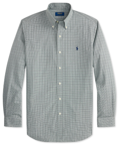 Polo Ralph Lauren Men's Stretch Poplin Shirt - Moss Agate Multi