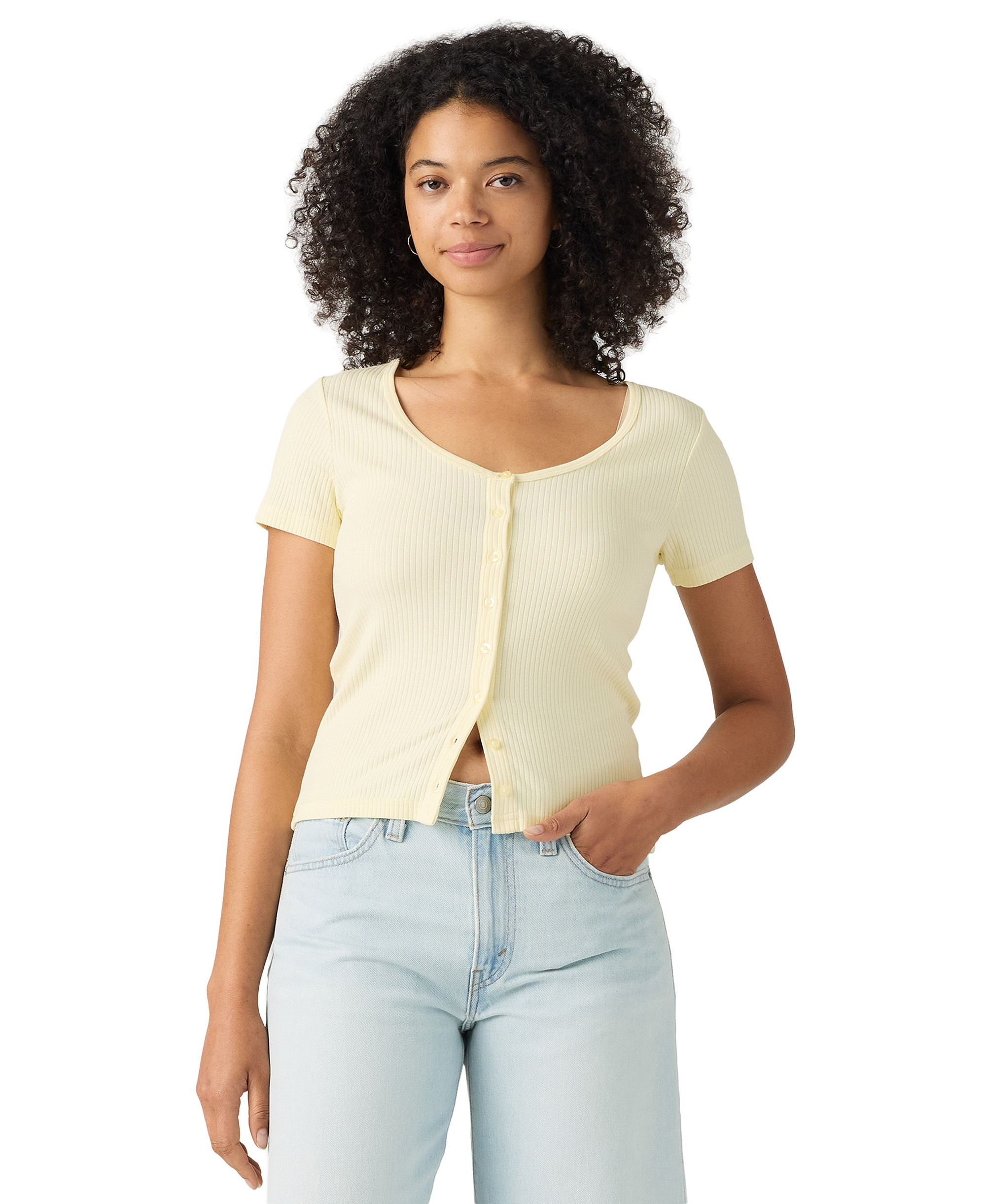 Levi's Women's Austen Button-Up Short-Sleeve Top - Pear Sorbet