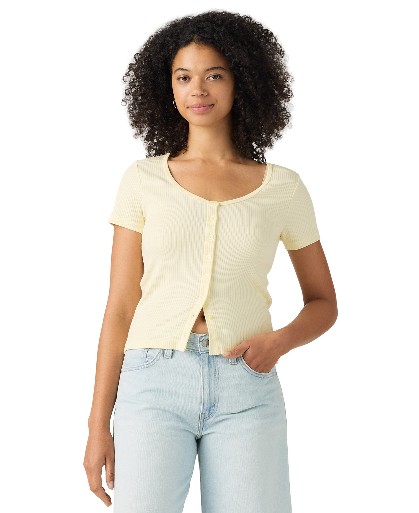 Levi's Women's Austen Button-Up Short-Sleeve Top - Pear Sorbet