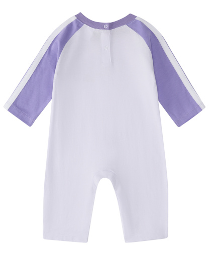 adidas Baby Girls' Striped Raglan-Sleeve Coverall - Pastel Purple