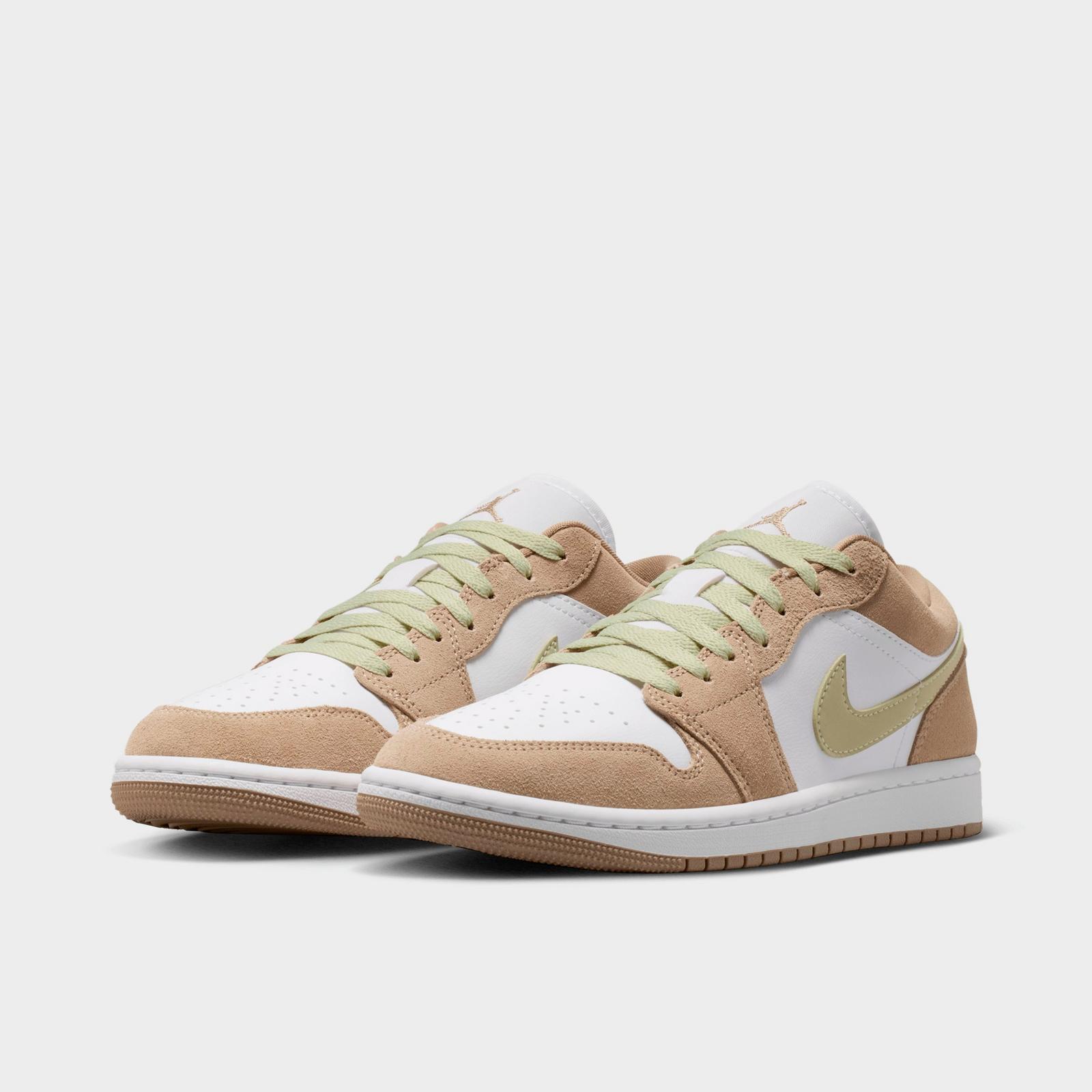 Women's Air Jordan Retro 1 Low Casual Shoes - Khaki/Olive Aura/Sail/White - view 2