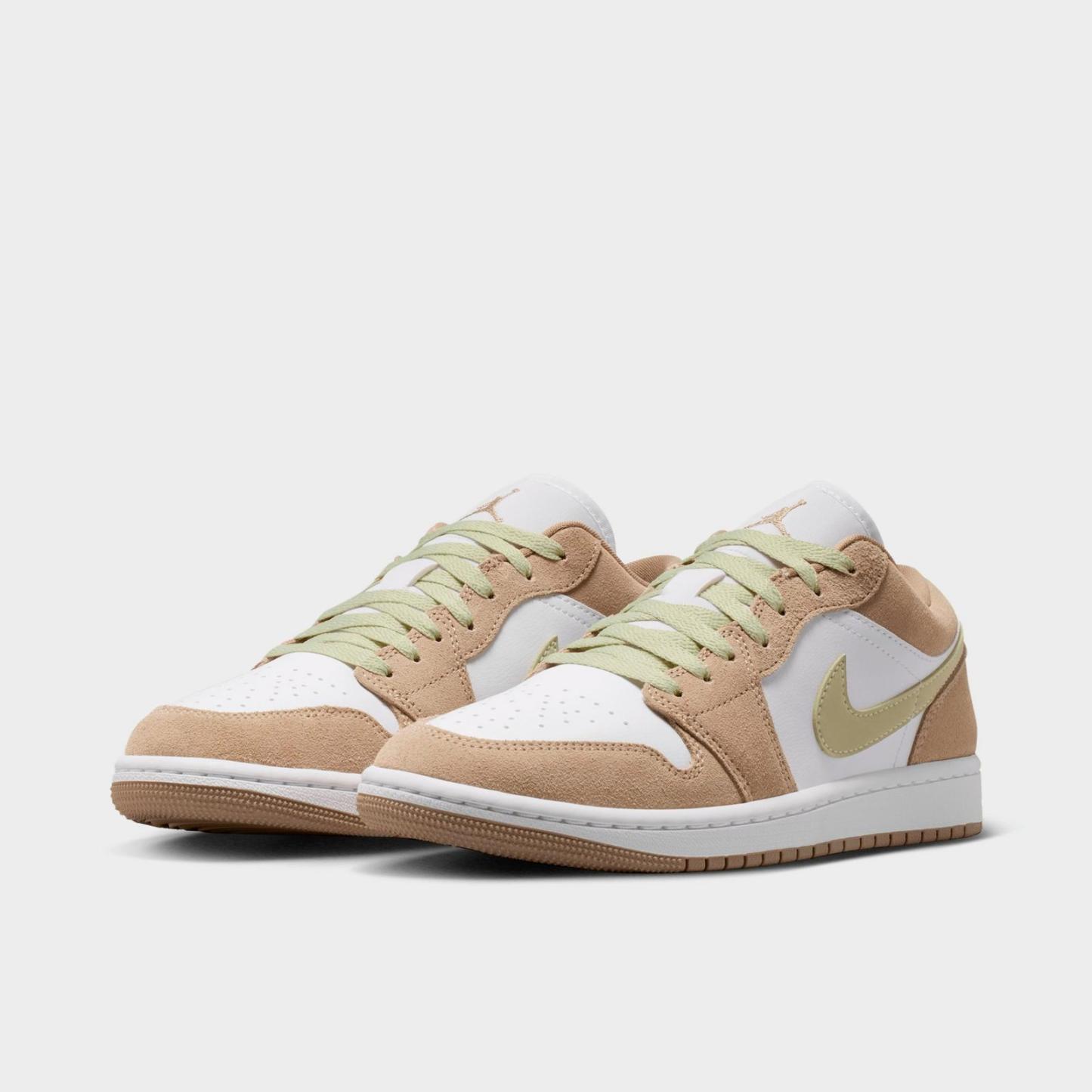Women's Air Jordan Retro 1 Low Casual Shoes - Khaki/Olive Aura/Sail/White - view 2