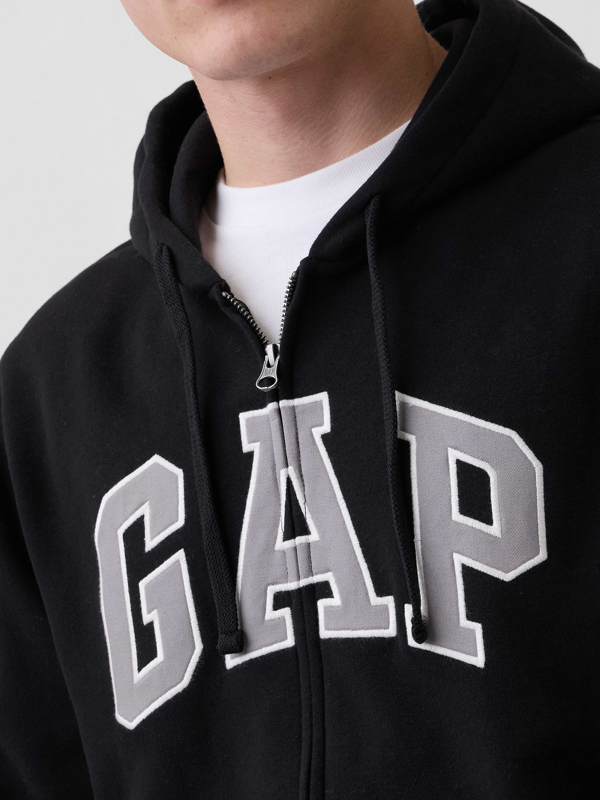 Adult VintageSoft Arch Logo Zip Hoodie - Black