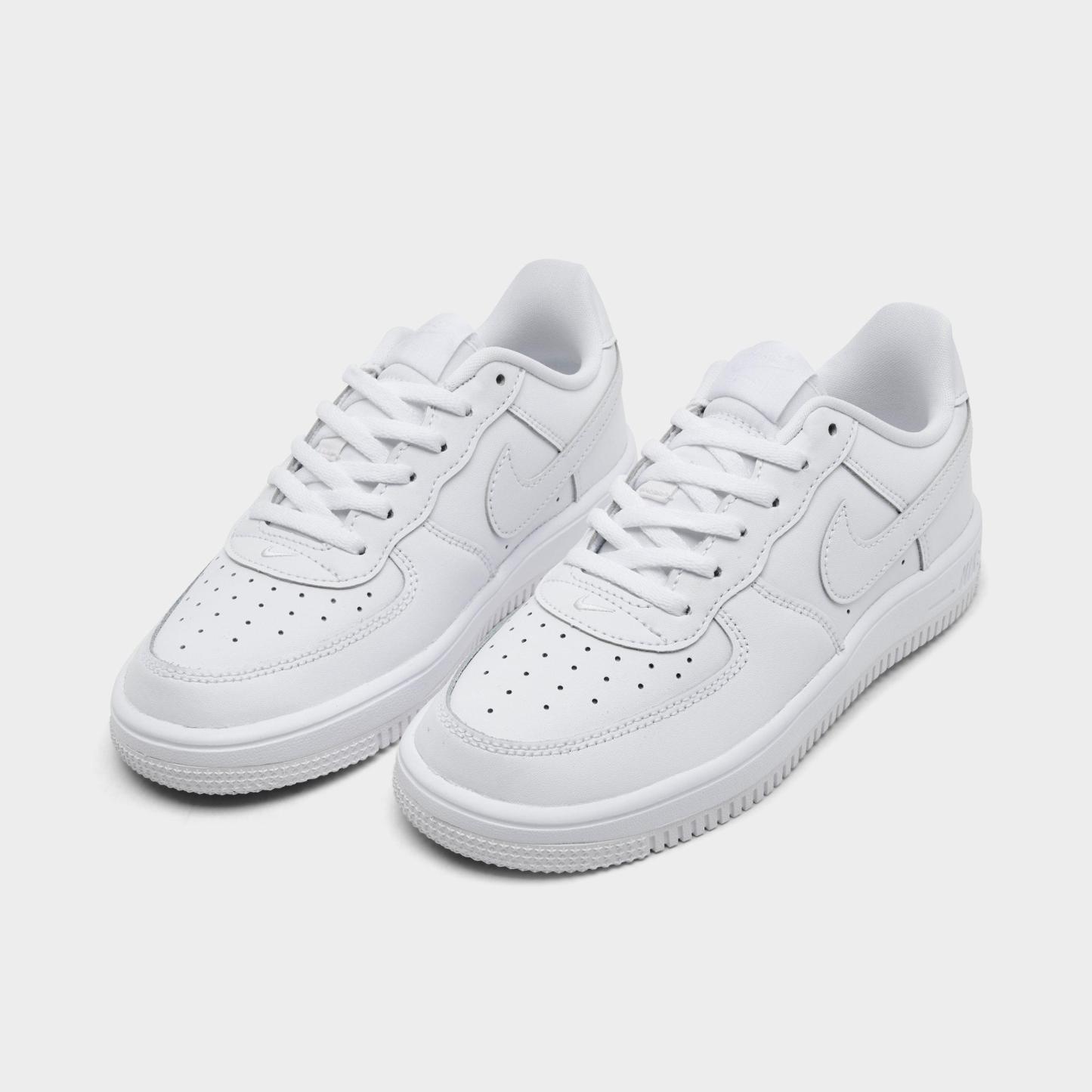 Little Kids' Nithtke Force 1 Casual Shoes - Part 1 - White/White/White - Both shoes facing left