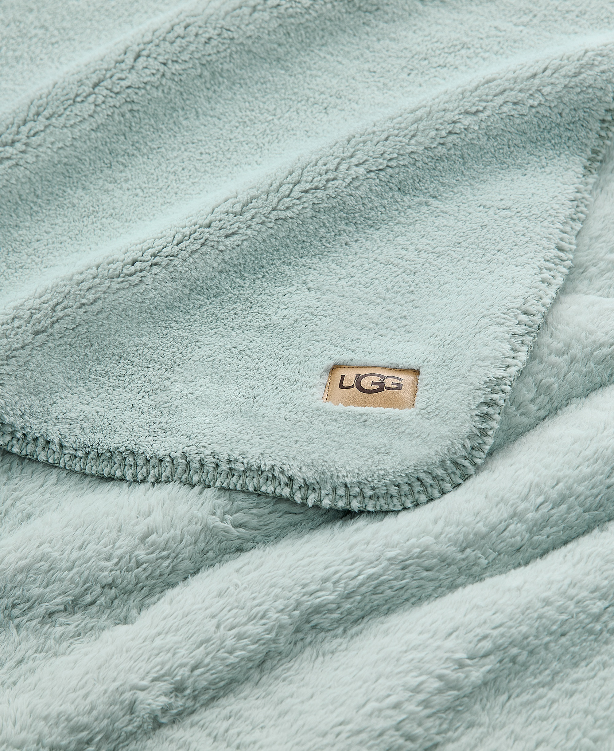 UGG® Saige Plush Throw, 50" x 70" - Sky Grey