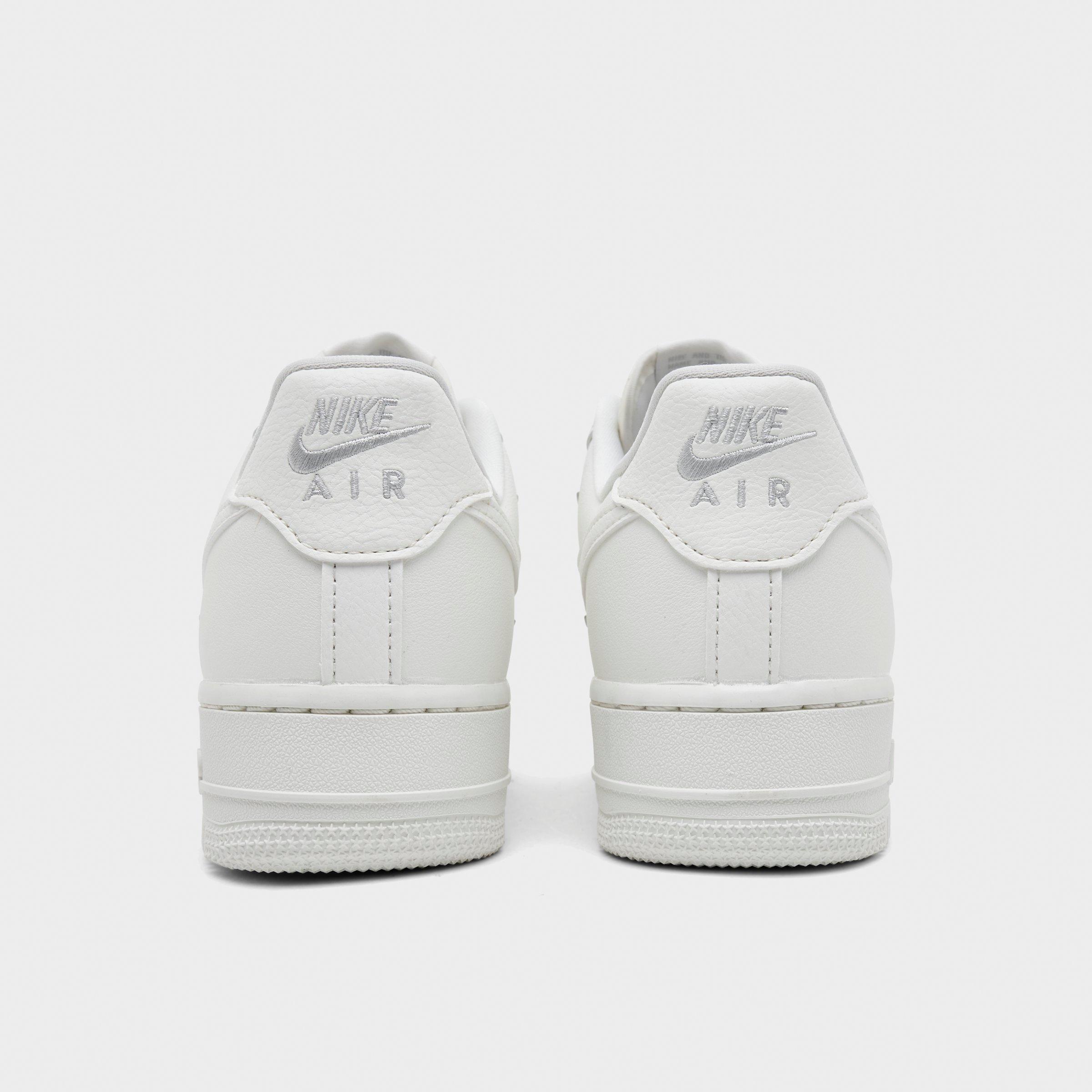 Women's Nithtke Air Force 1 '07 LV8 Casual Shoes - Sail/Sail/Sail/Metallic Silver - Back view