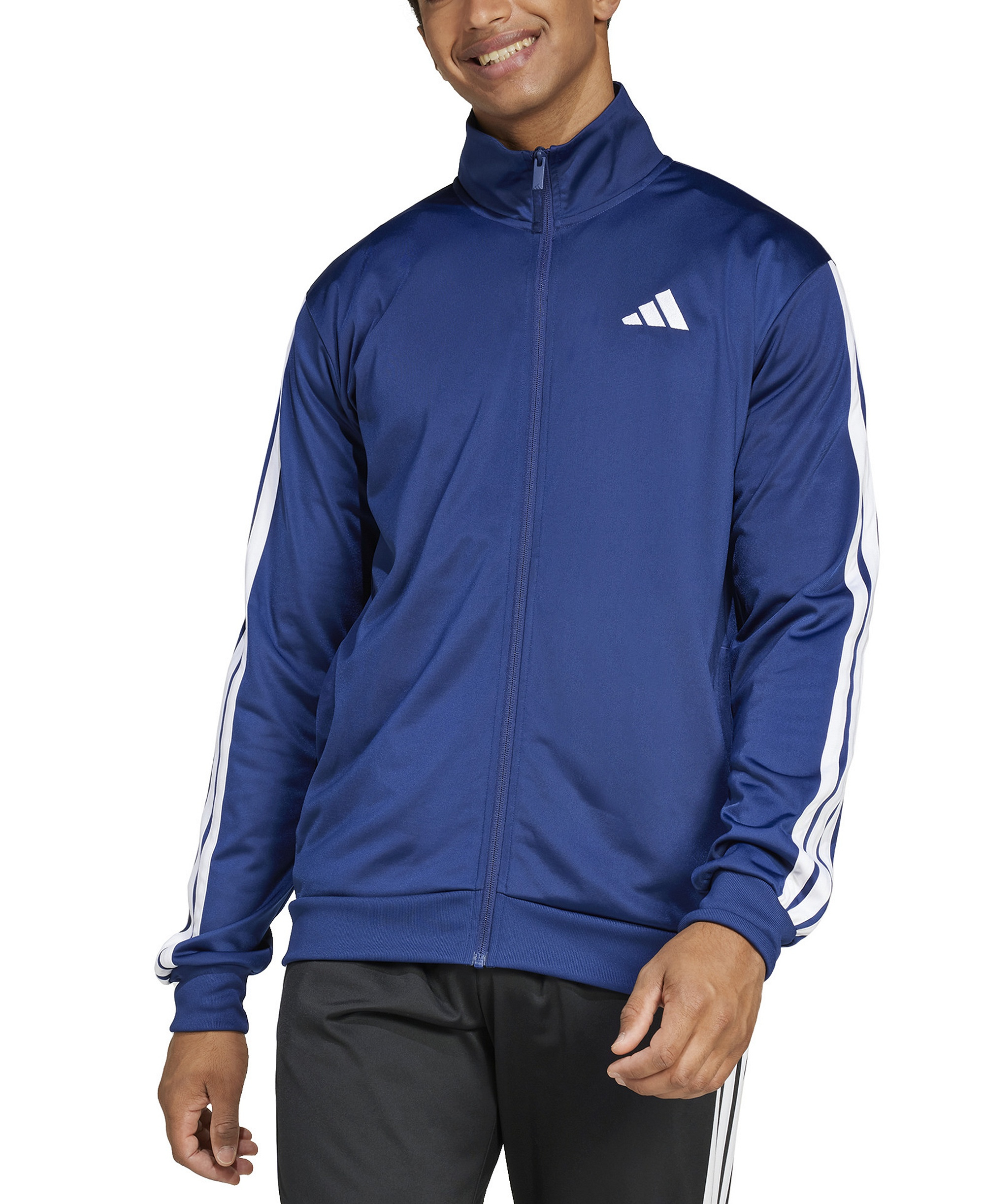 adidas Men's 3-Stripes Tricot Track Jacket - Dark Blue