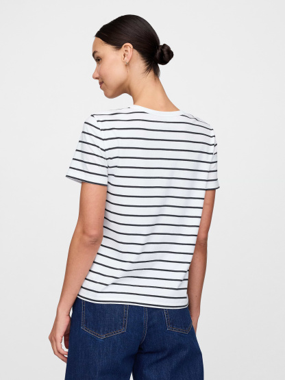 Organic Cotton VintageSoft T-Shirt - White and black stripe