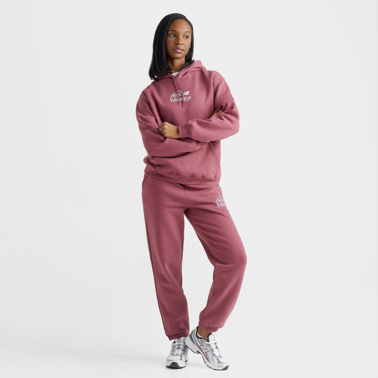 Women's New Balance Flow Logo Hoodie - Washed Burgundy - view 2