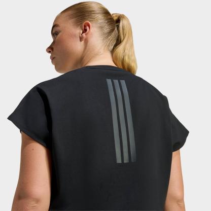 Women's adidas Power Workout Cropped Boxy 3-Stripes Tank - Black - view 5