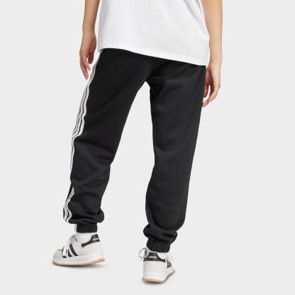 Women's adidas Essentials 3-Stripes Fleece Loose Pants - Black/White