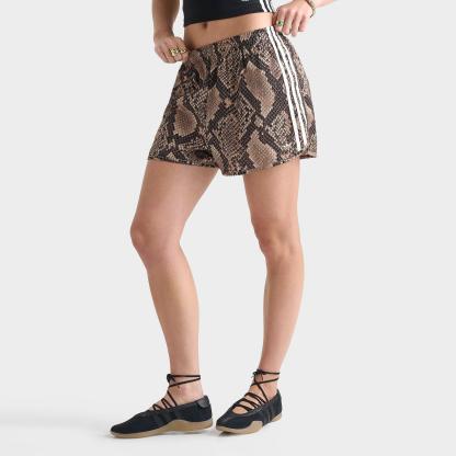 Women's adidas Originals Snake Print Satin Shorts - Linen/Magic Beige - view 1