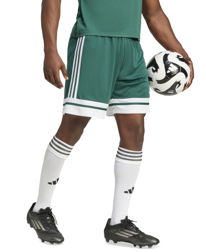 adidas Men's Regular-Fit Squad 25 Logo Shorts - Team Green/wht