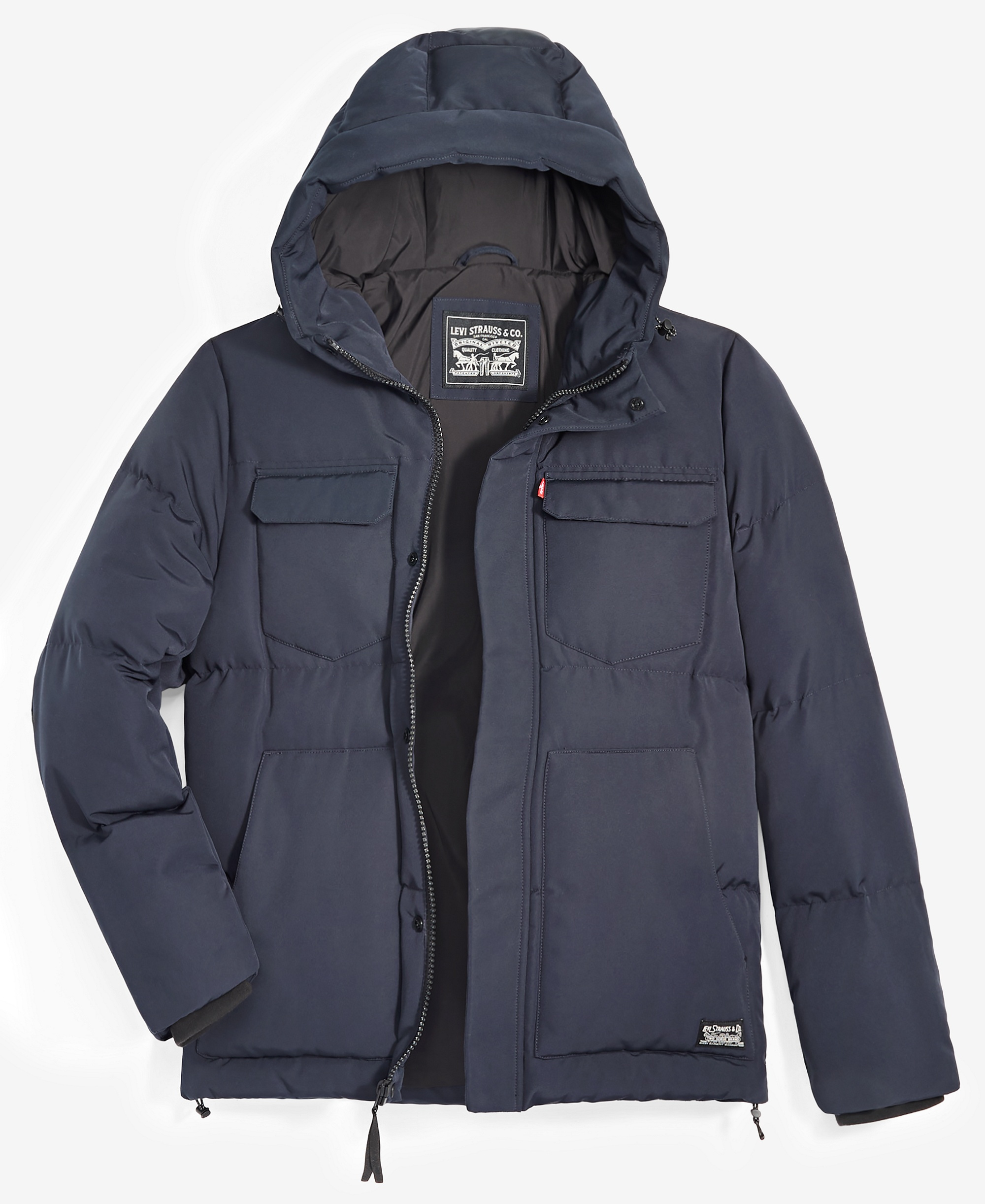 Levi's Men's Quilted Hooded Puffer Jacket - Midnight Navy