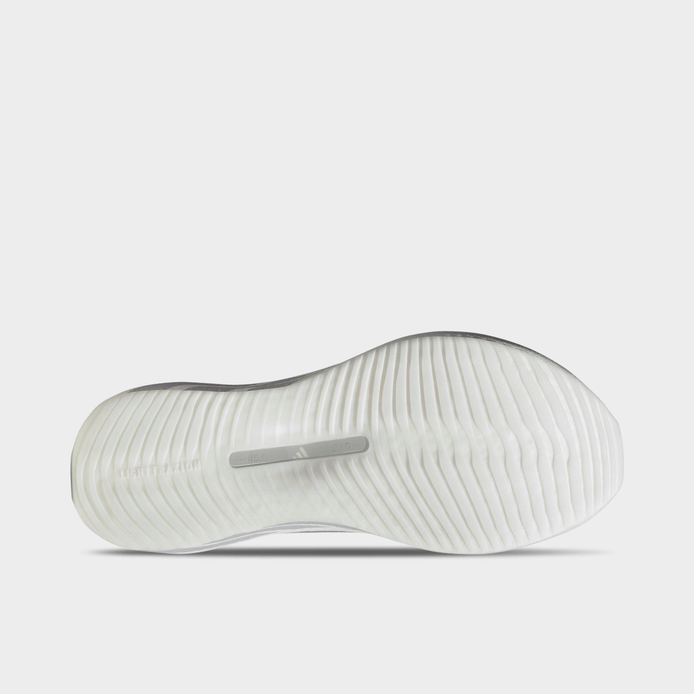 Men's adidas Hyperboost Edge Running Shoes - Part 2 - Cloud White/Light Solid Grey/Silver Metallic - Bottom view
