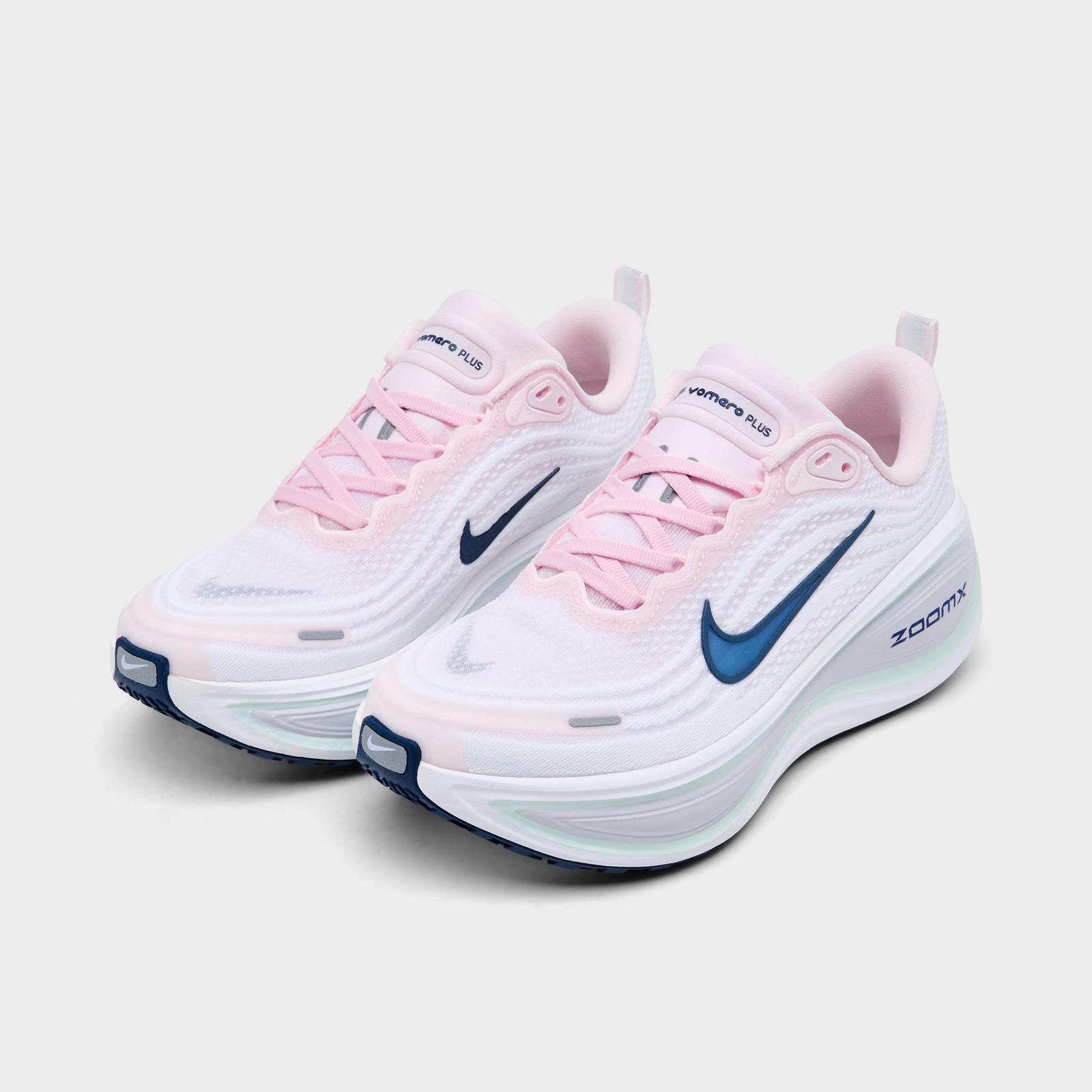 Women's Nike Vomero Plus Running Shoes - Pearl Pink/Midnight Blue/Barely Green/White