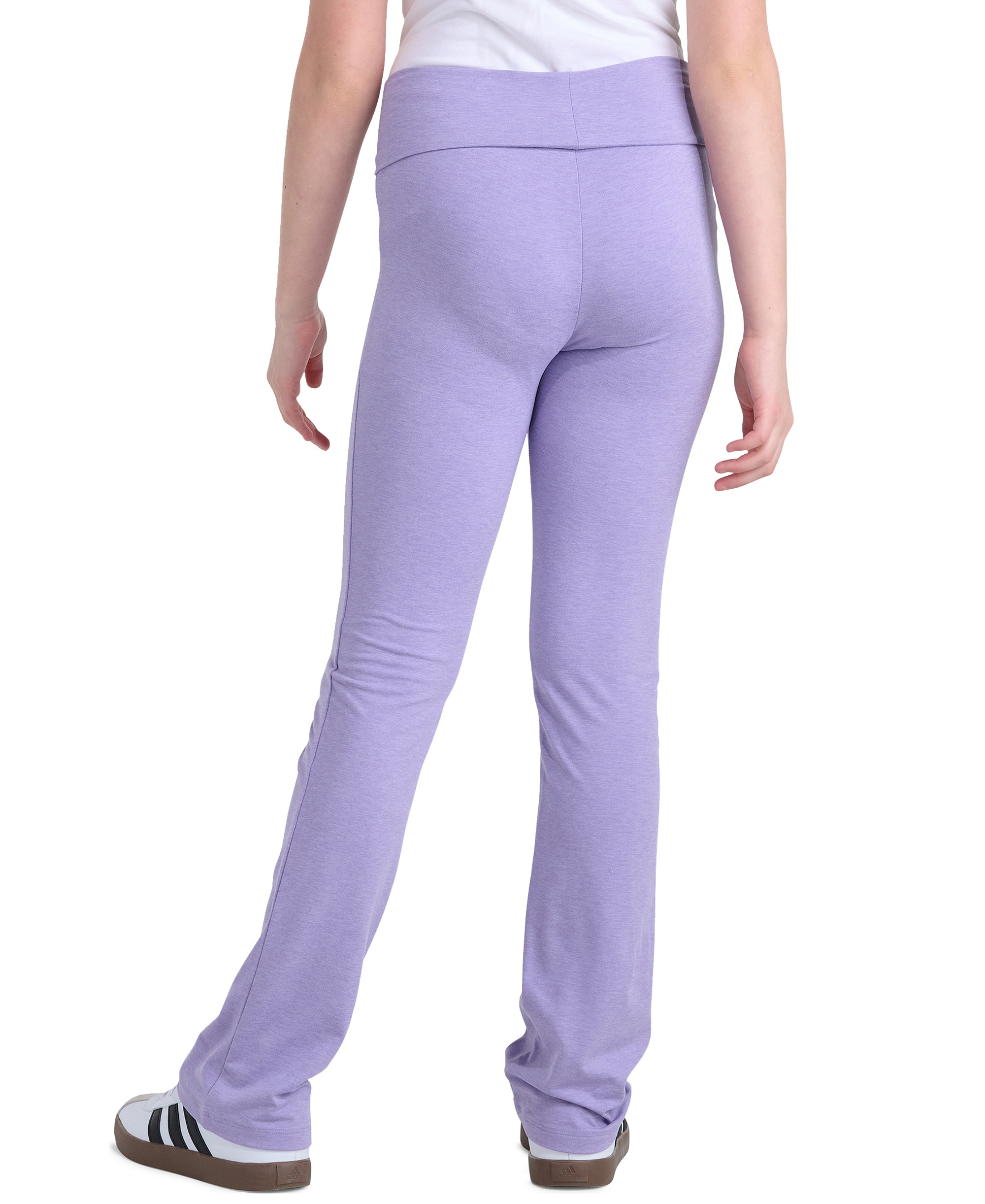adidas Girls' 8-16 Folded Waistband Kick Flare Pants - Lilac Melange