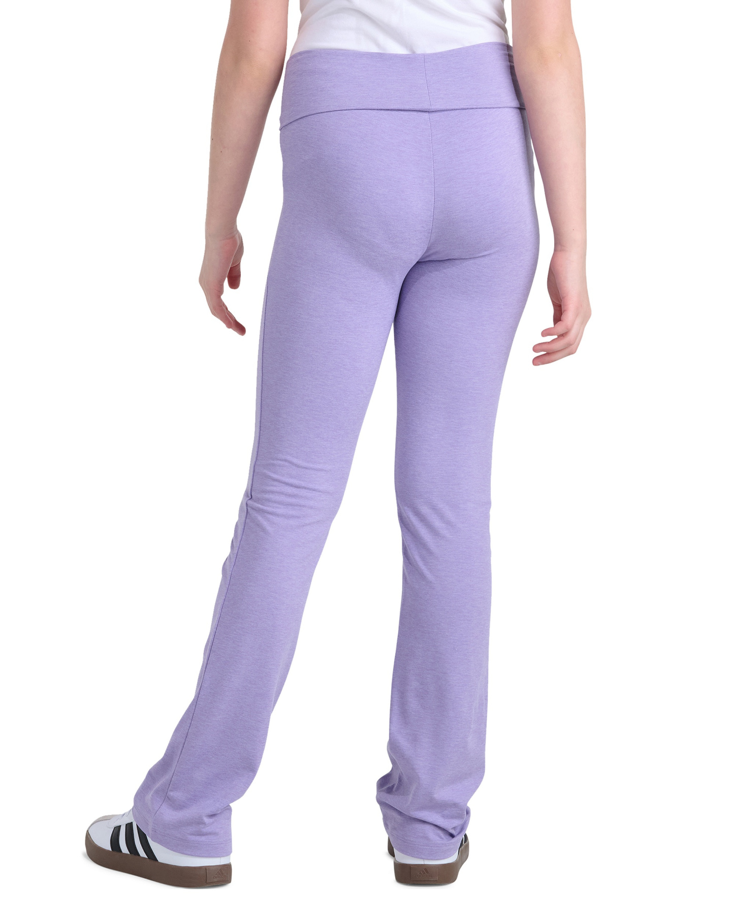 adidas Girls' 8-16 Folded Waistband Kick Flare Pants - Lilac Melange