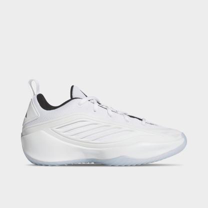 Big Kids' adidas Believe That 1 Basketball Shoes - Cloud White/Core Black/Cloud White - Left shoe facing left. Outside of the shoe.