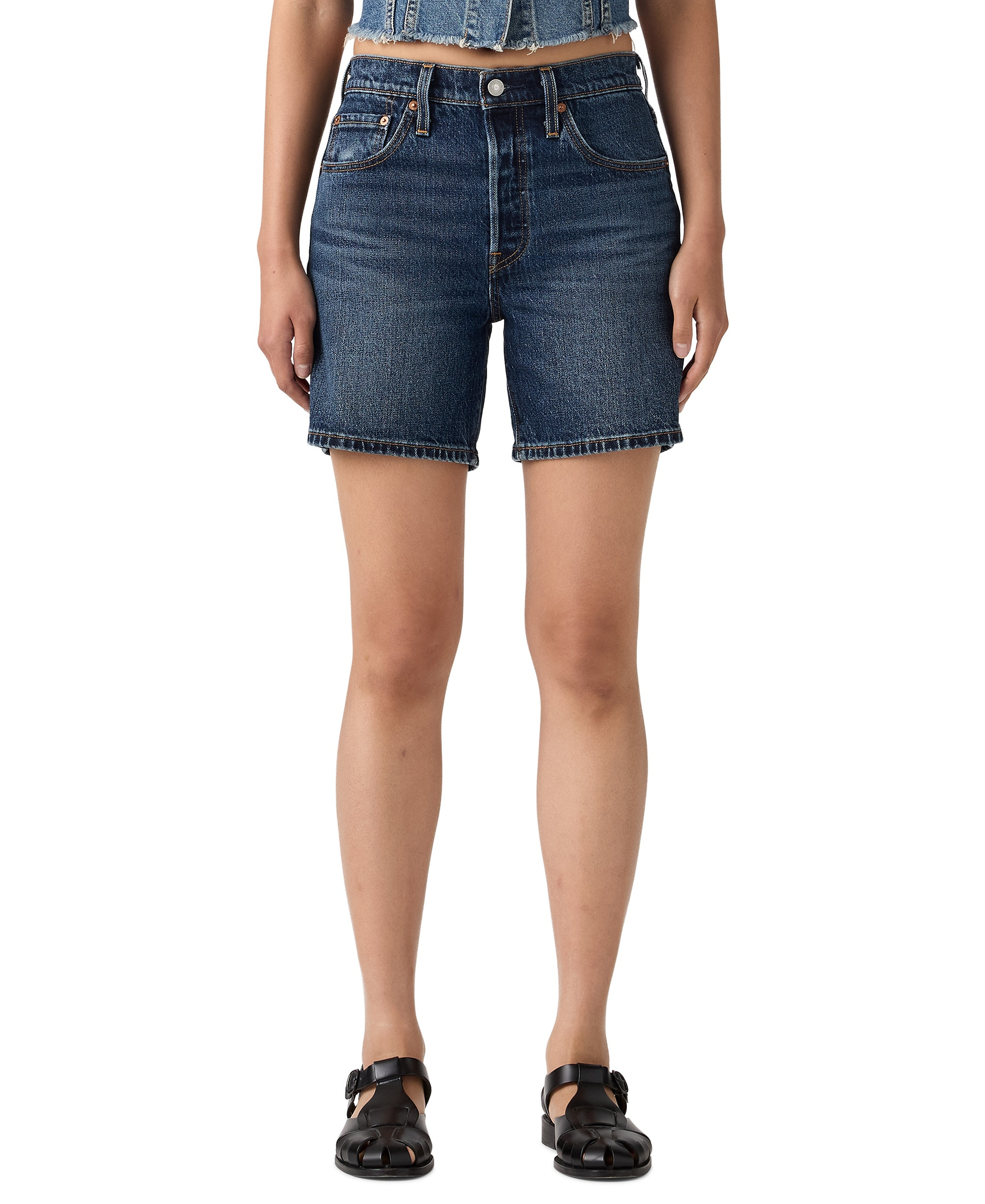 Levi's Women's 501® Mid-Thigh High-Rise Straight-Fit Denim Shorts - Believe Not Short