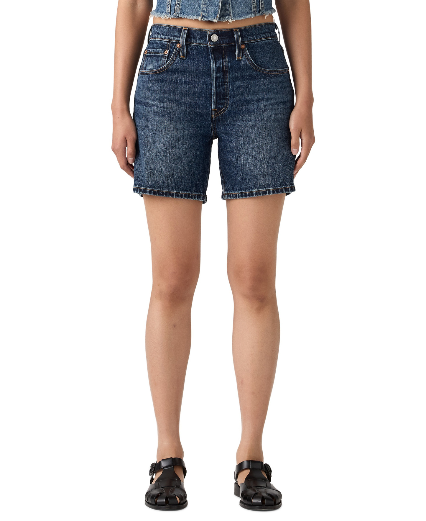 Levi's Women's 501® Mid-Thigh High-Rise Straight-Fit Denim Shorts - Believe Not Short