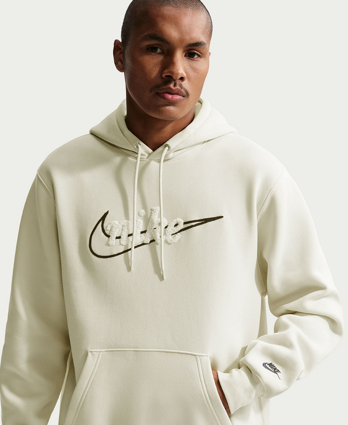 Nike Men's Embroidered Logo Relaxed-Fit Sweatshirt - Cream