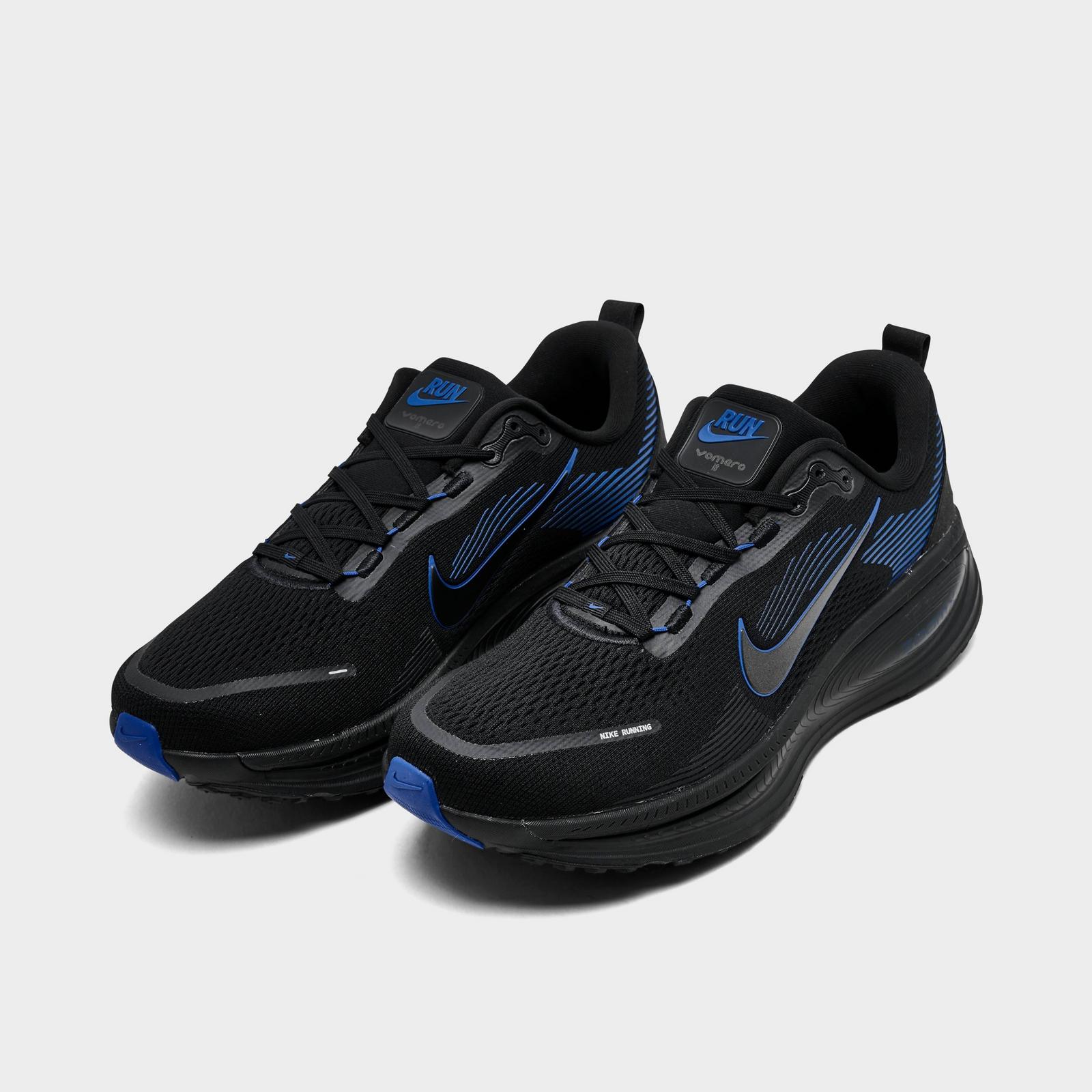 Men's Nike Vomero 18 Running Shoes - Black/Black/Game Royal/Anthracite