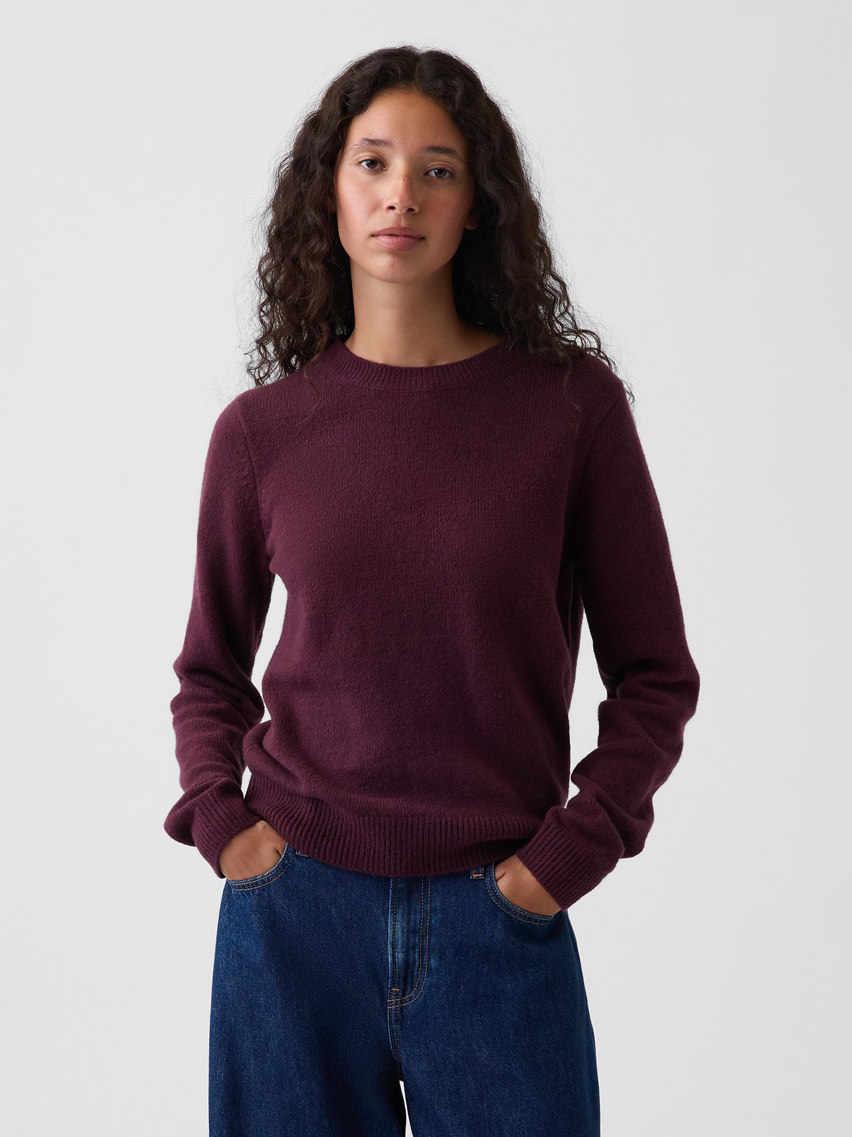 CashSoft Crew Sweater - Purple bordeaux
