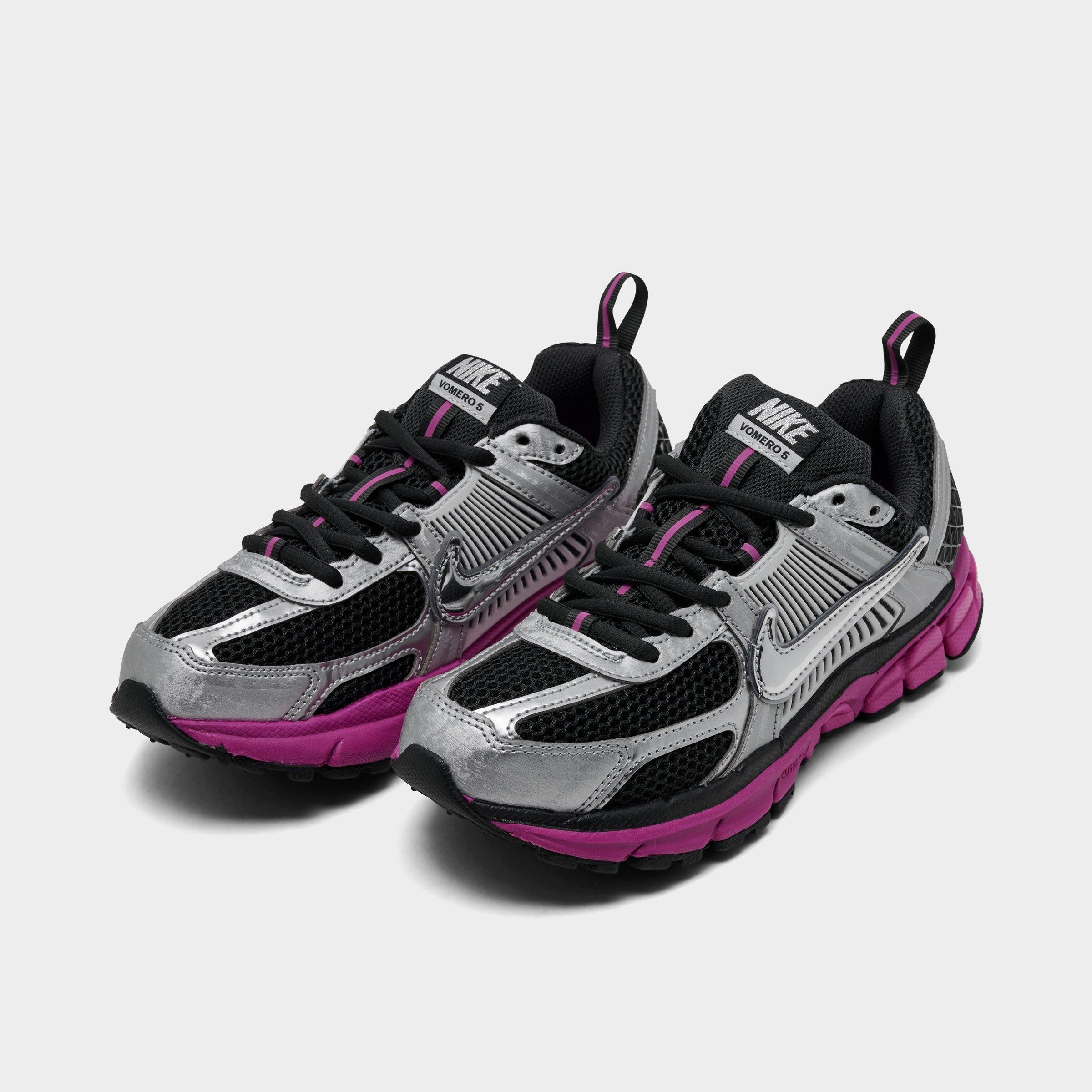 Big Kids' Nithtke Vomero 5 Casual Shoes - Part 1 - Off Noir/Fire Pink/Photon Dust/Metallic Silver - Both shoes facing left