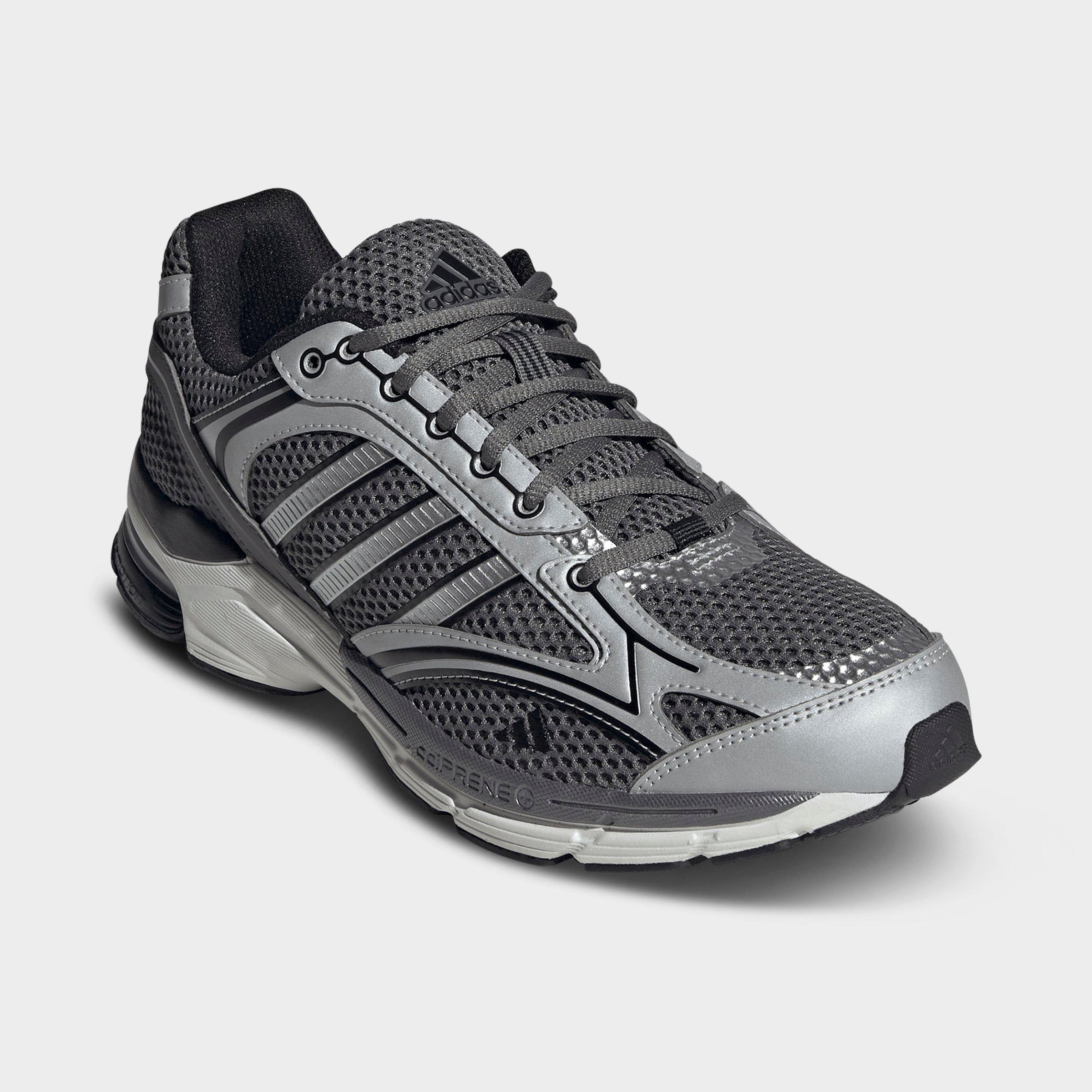 Men's adidas Spiritain 2000 Casual Shoes - Part 1 - Grey/Matte Silver/Core Black - Both shoes facing left