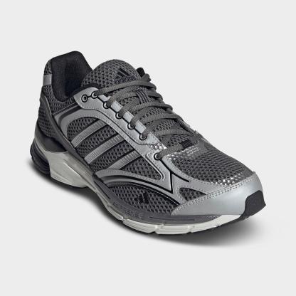 Men's adidas Spiritain 2000 Casual Shoes - Part 1 - Grey/Matte Silver/Core Black - Both shoes facing left