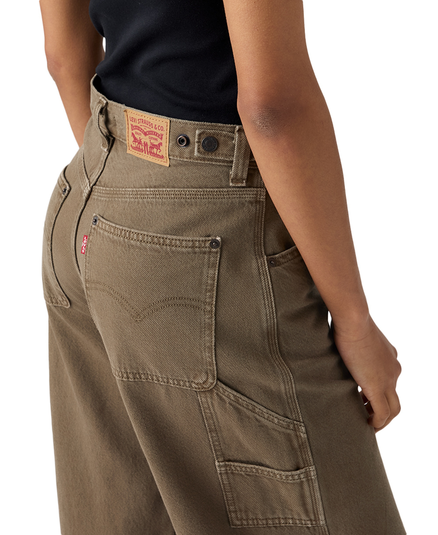 Levi's Women's Cinch-Waist Carpenter Lightweight Baggy Jeans - Washed Can