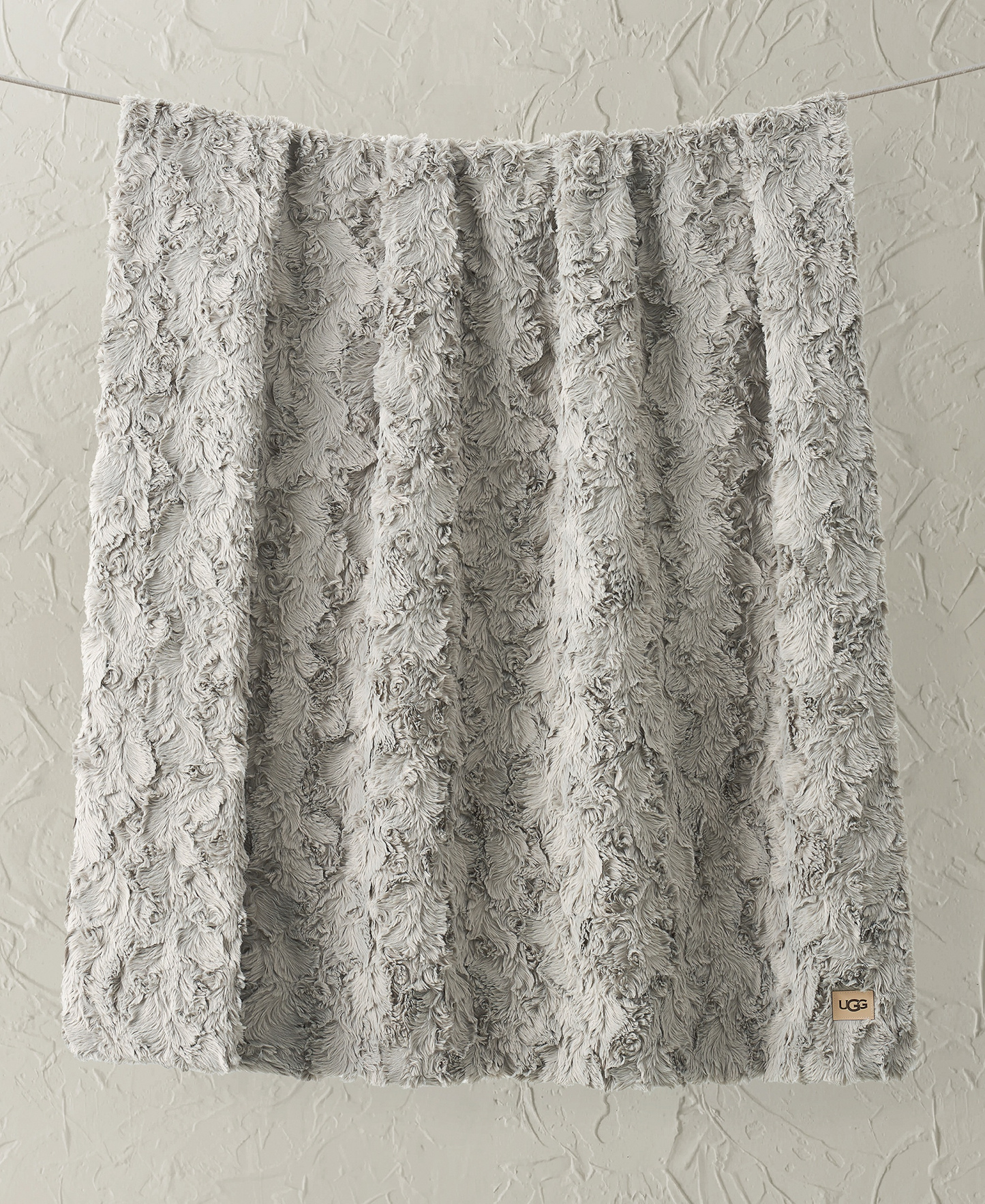 UGG® Adalee Faux Fur Throw, 50" x 70" - Seal Grey