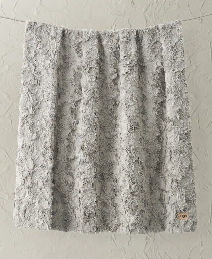 UGG® Adalee Faux Fur Throw, 50" x 70" - Seal Grey