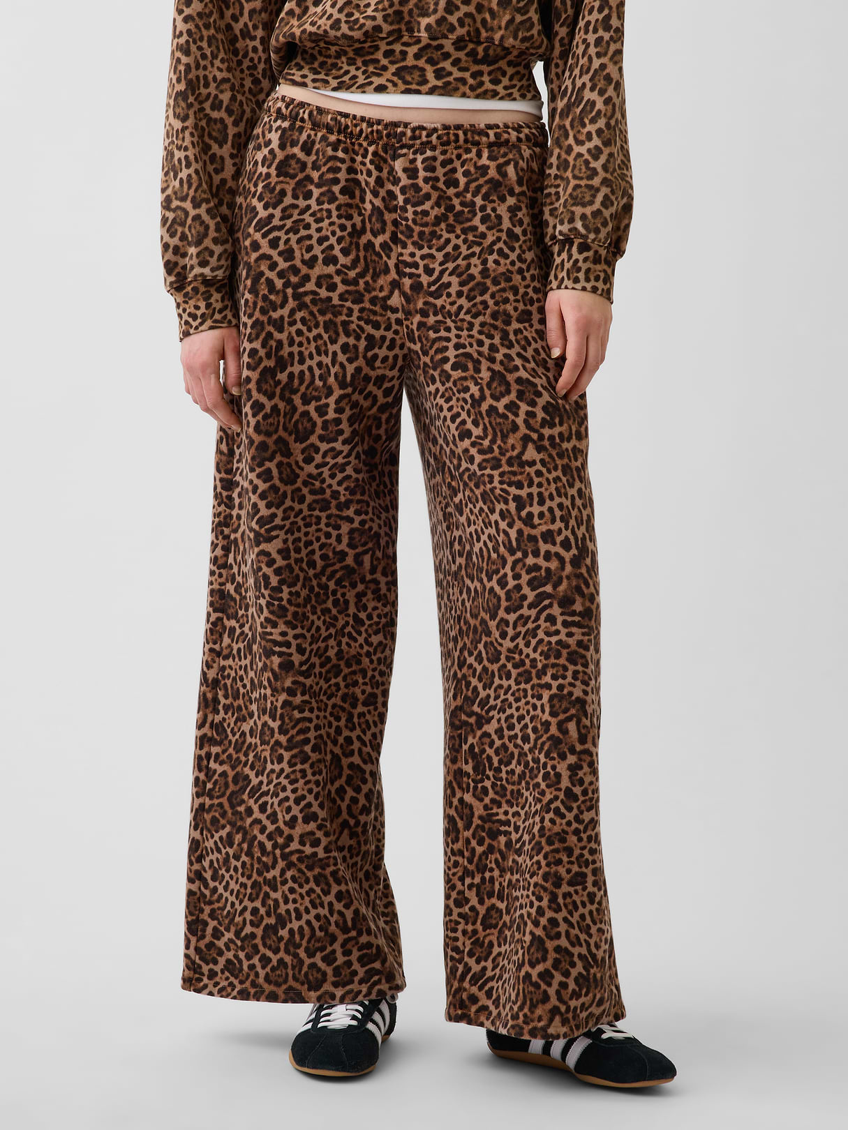 VintageSoft Baggy Sweatpants - Brown leopard