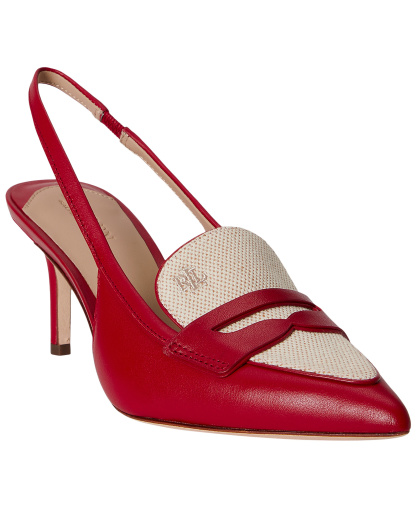 Lauren Ralph Lauren Women's Khloe Slingback Loafer Pumps - Festive Red, Natural, Buff