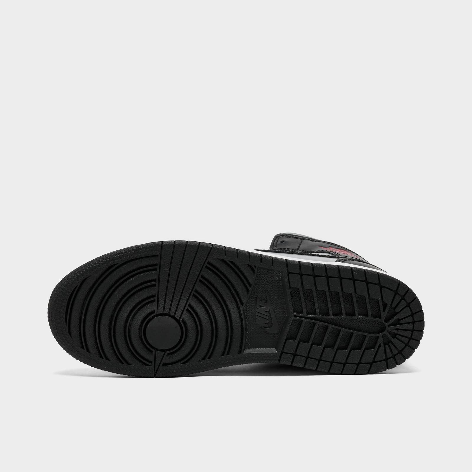 Little Kids' Air Jordan Retro 1 Mid Casual Shoes - Black/Gym Red/Particle Grey/White - view 6
