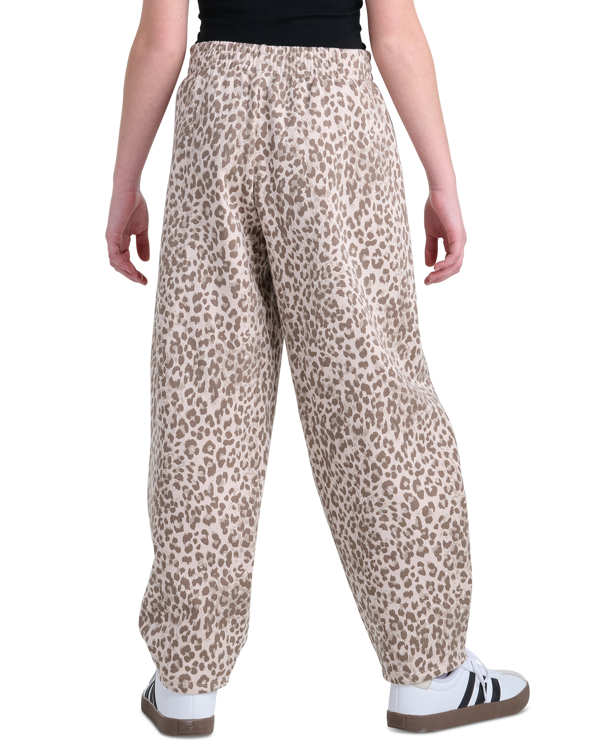 adidas Girls' 8-16 Elastic Waistband Printed Barrel Leg Pants - Crystal Linen