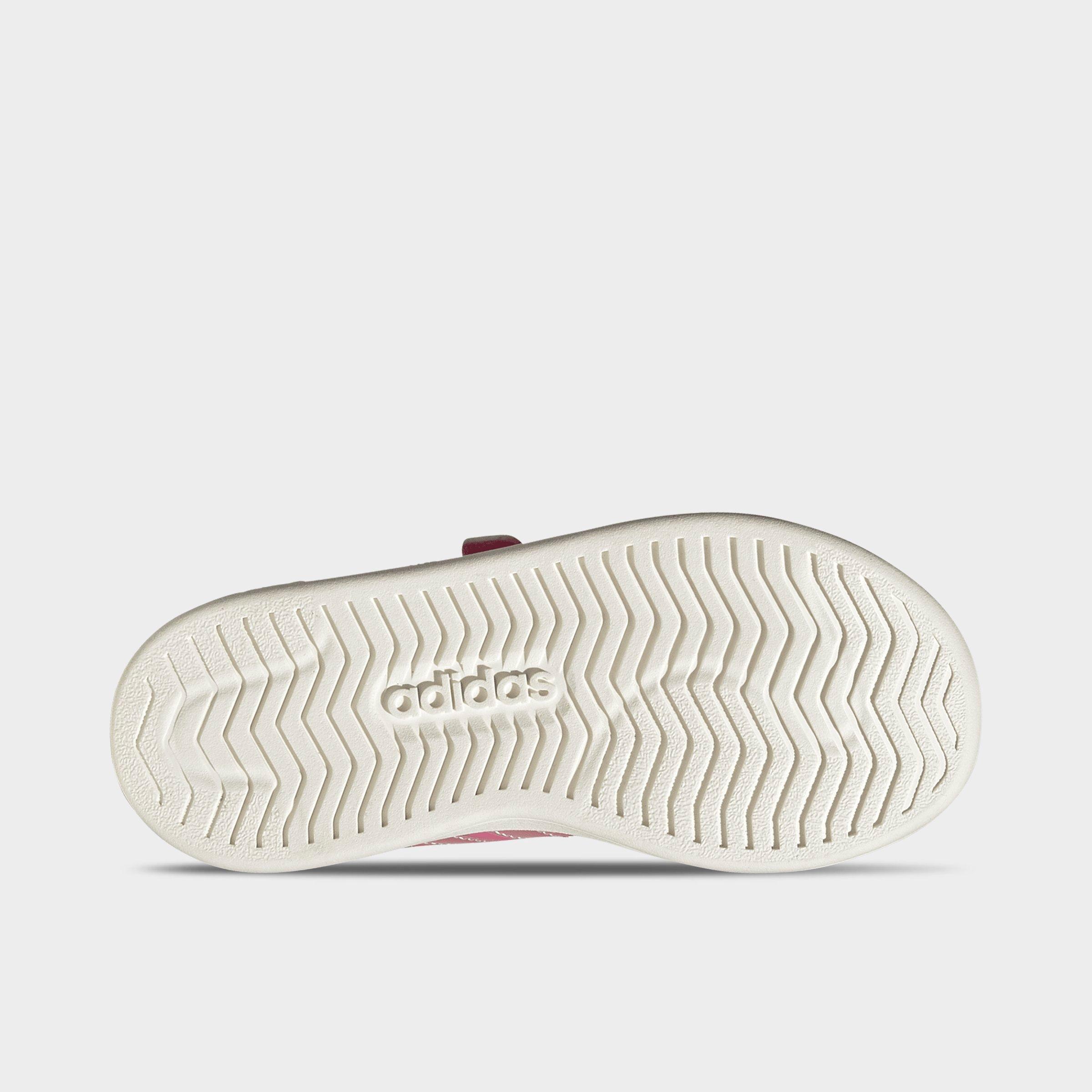 Girls' Little Kids' adidas Streettalk Stretch Lace Hook-And-Loop Casual Shoes - Pink Fusion/White/Wonder Quartz - Bottom view