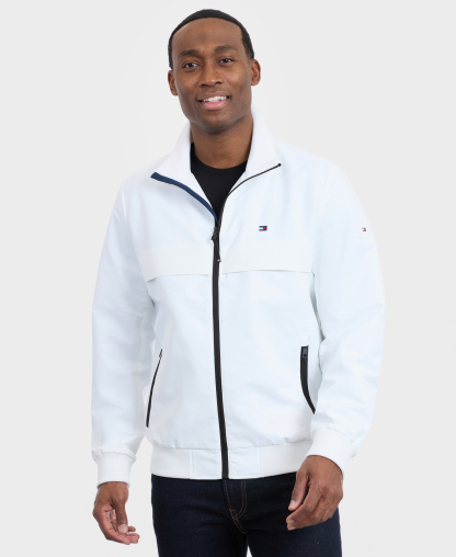 Tommy Hilfiger Men's Water Resistant Boating Regular-Fit Jacket - White