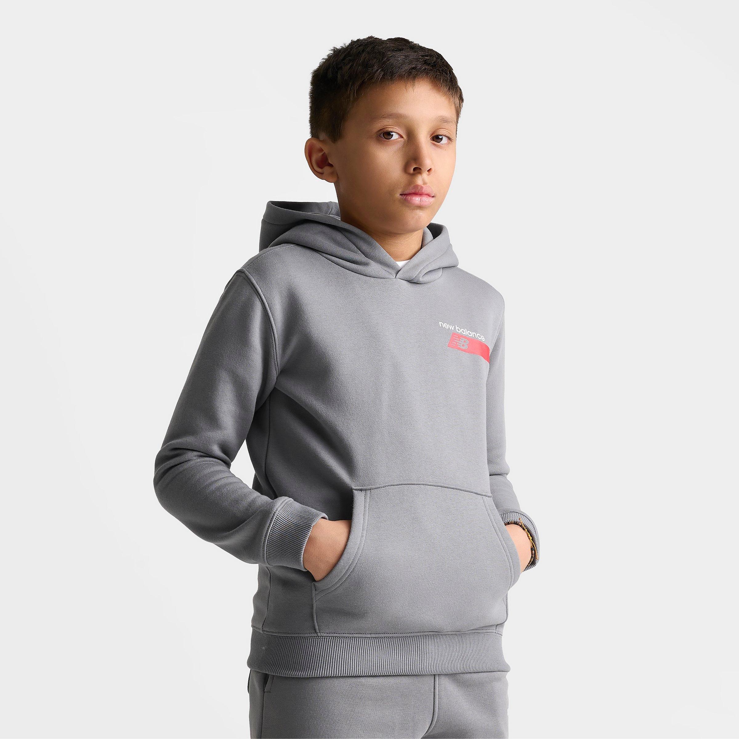 Big Kids' New Balance Players Pullover Hoodie - Slate Grey - view 3