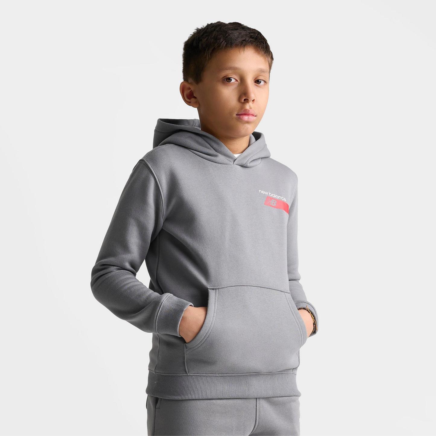 Big Kids' New Balance Players Pullover Hoodie - Slate Grey - view 3