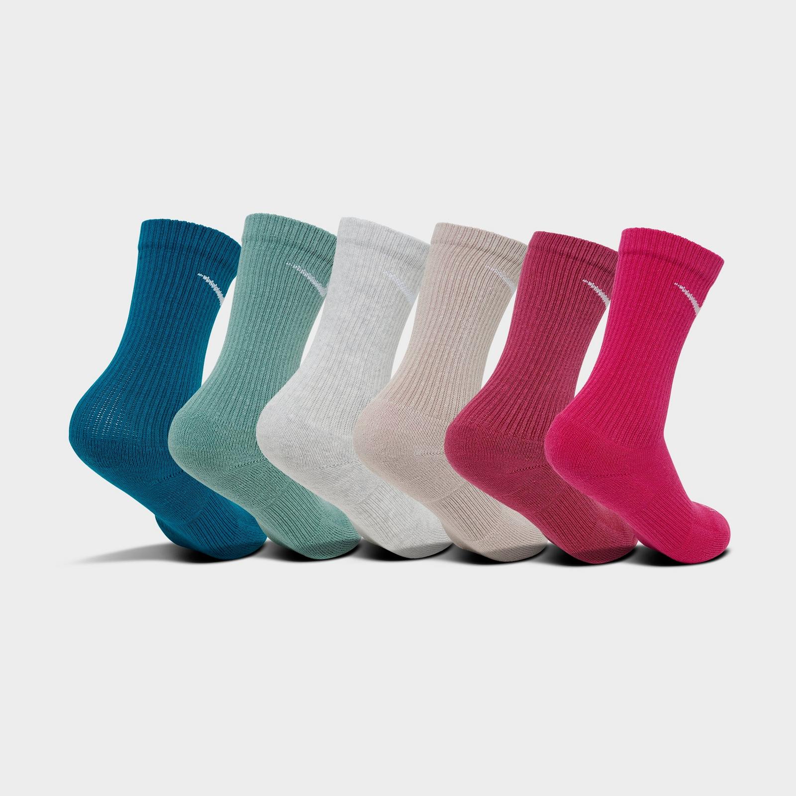 Nike Everyday Plus Cushioned Crew Training Socks (6-Pack) - Sweet Beet/Cannon/Glacier