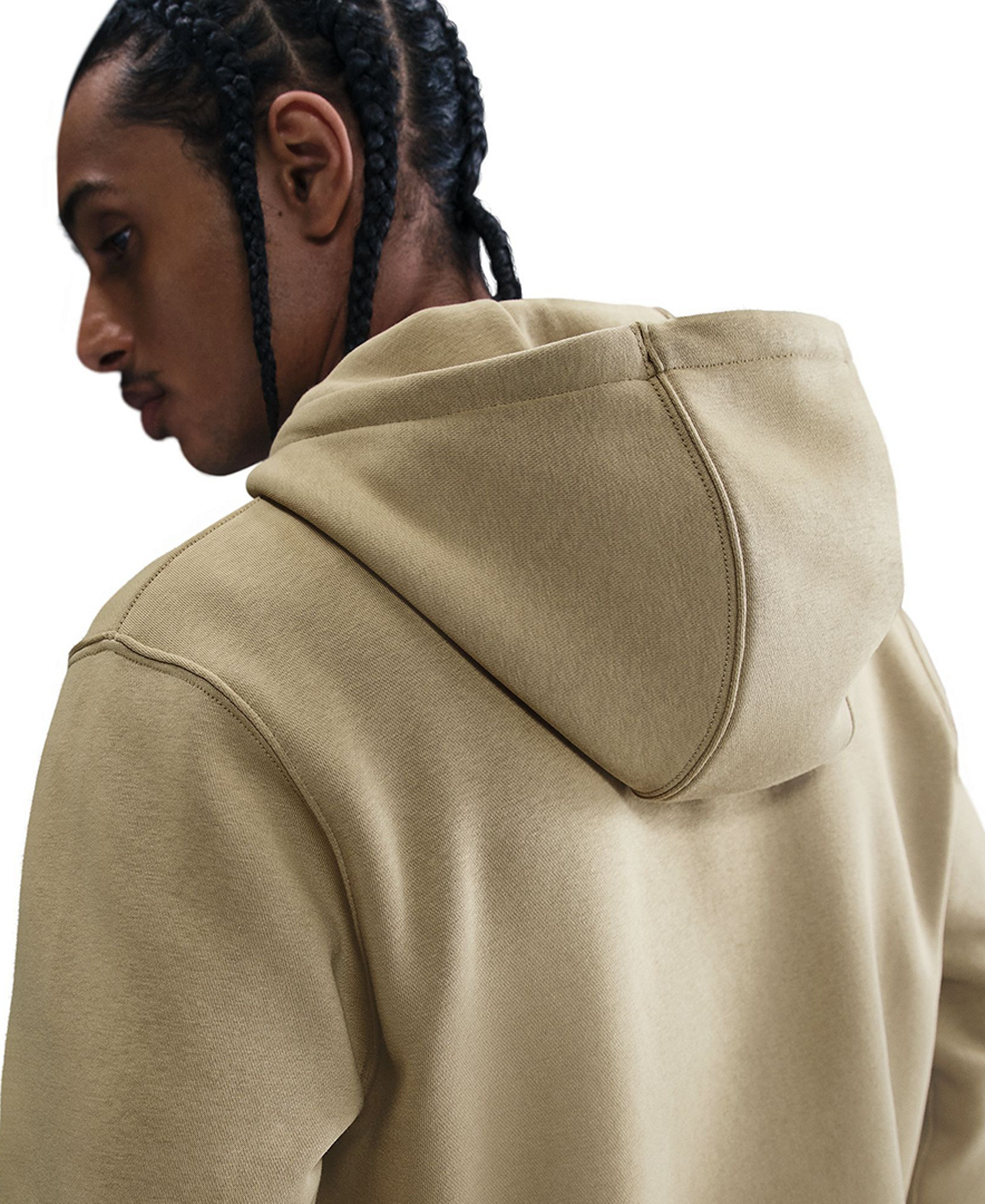 Nike Men's Full-Zip Fleece Regular-Fit Hoodie - Parachute Beige/White