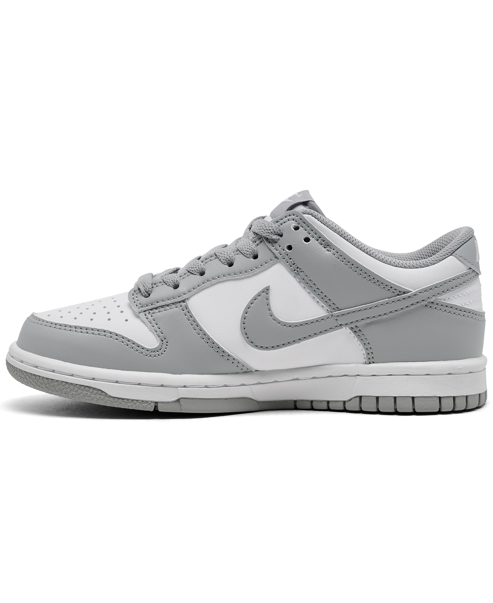 Nike Big Kids' Dunk Low Lifestyle Sneakers from Finish Line - White, Light Smoke Grey