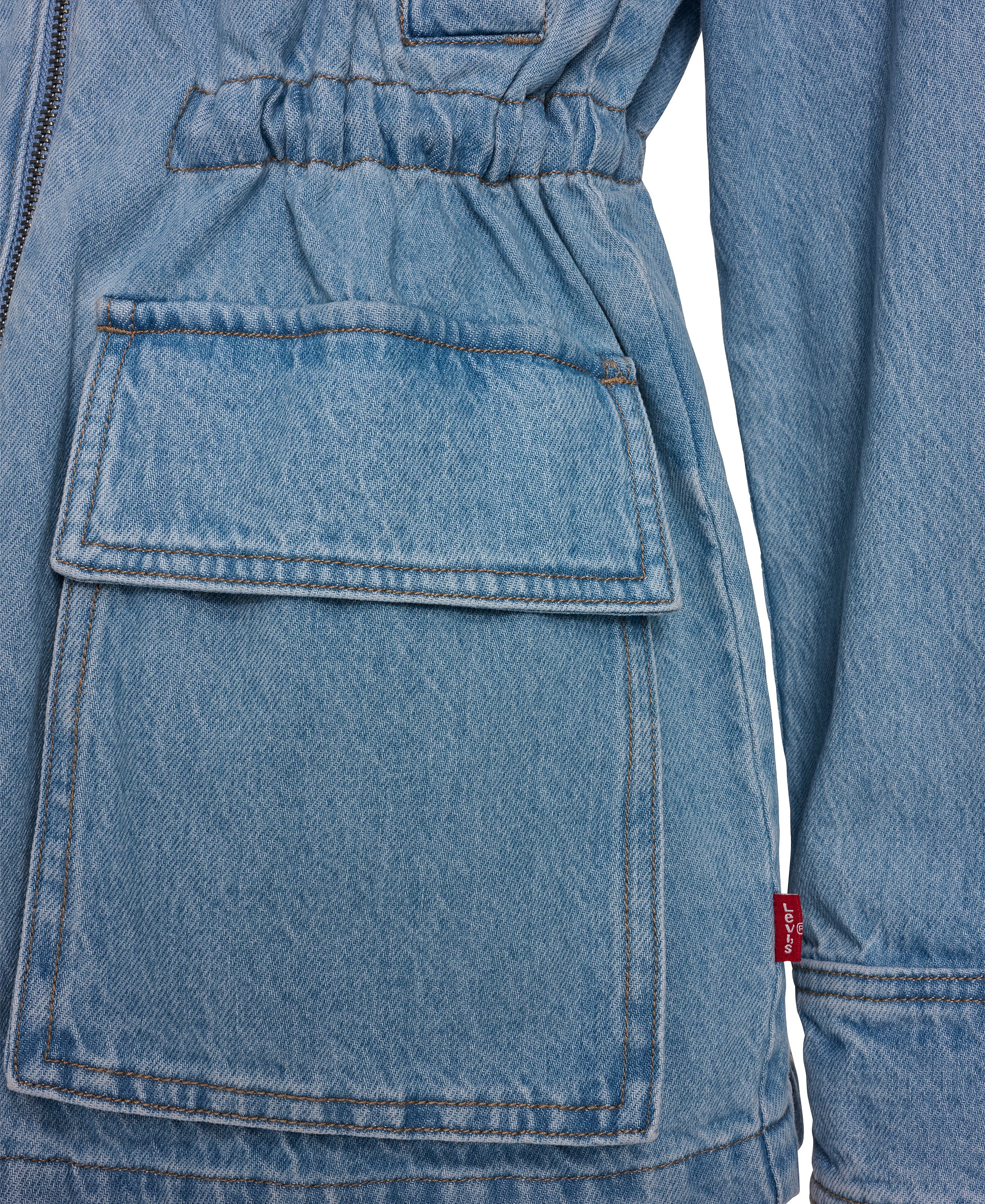 Levi's Women's Cinch Waist Cotton Barn Jacket - Light Wash Denim