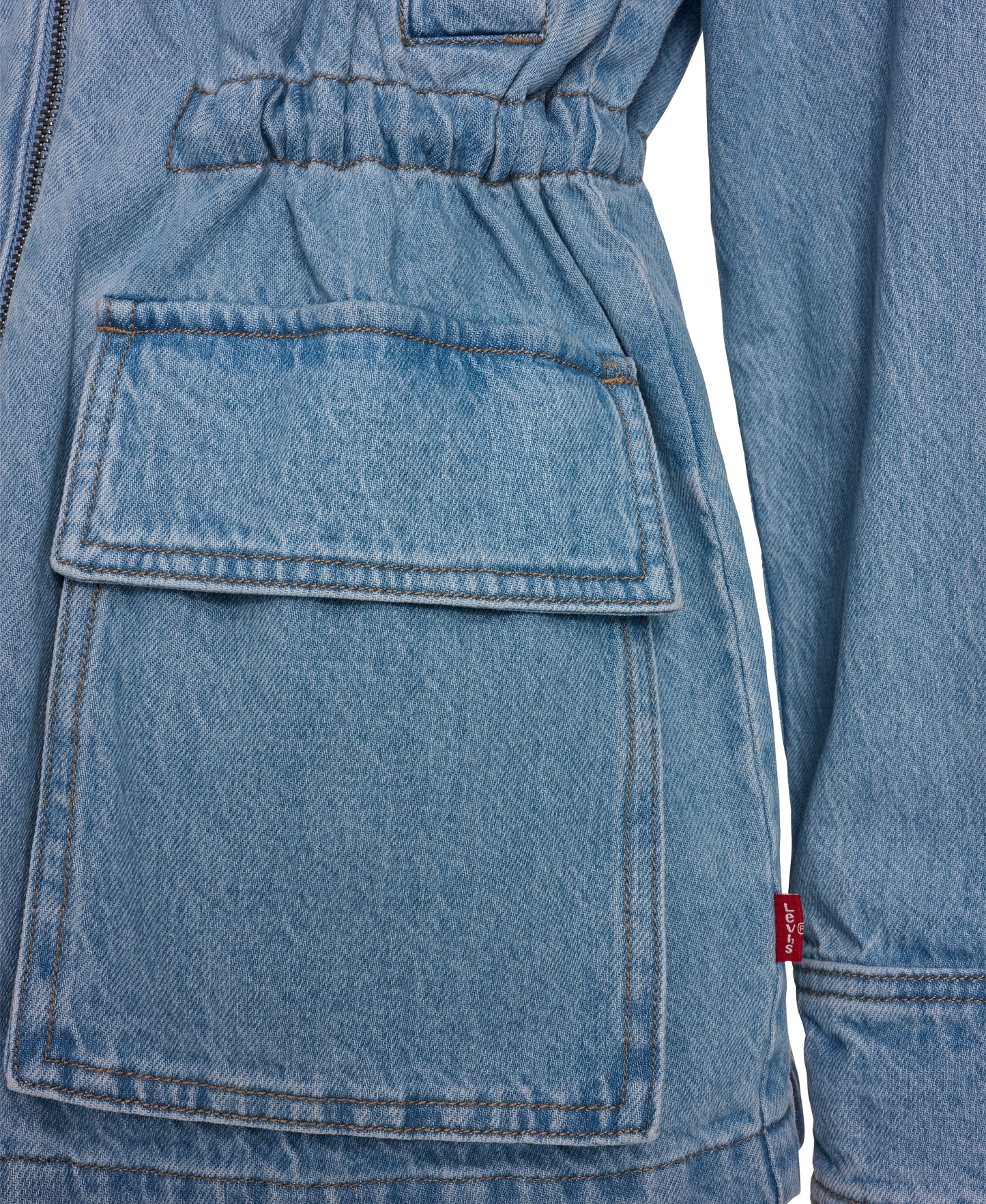 Levi's Women's Cinch Waist Cotton Barn Jacket - Light Wash Denim