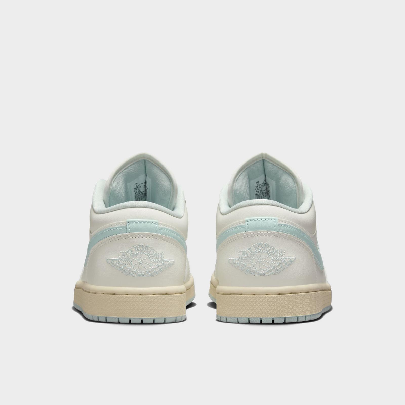 Women's Air Jordan Retro 1 Low Casual Shoes - Sail/Aura/Muslin/Jade Aura - view 4