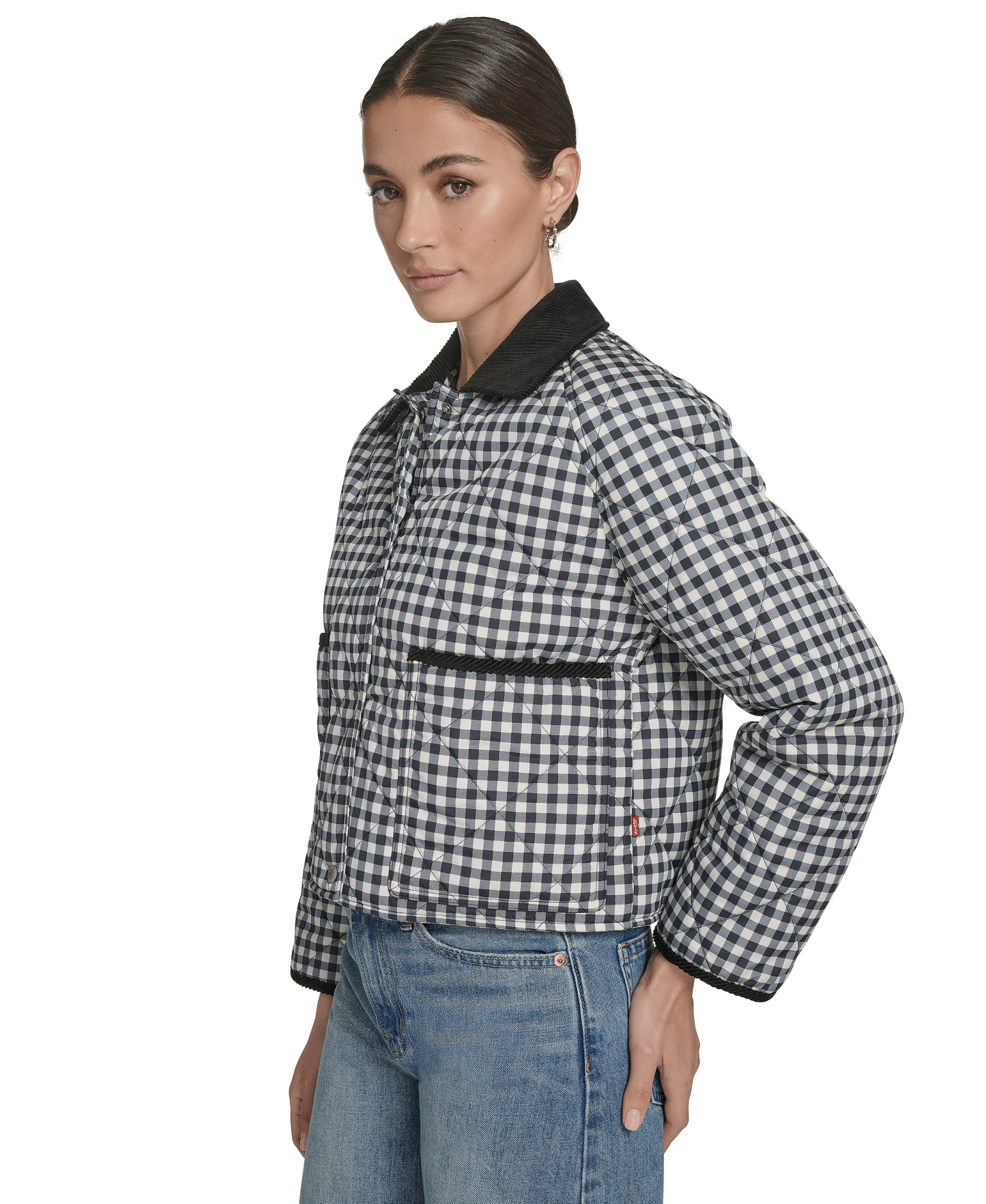 Levi's Women's Diamond Quilted Jacket - Black/white Gingham