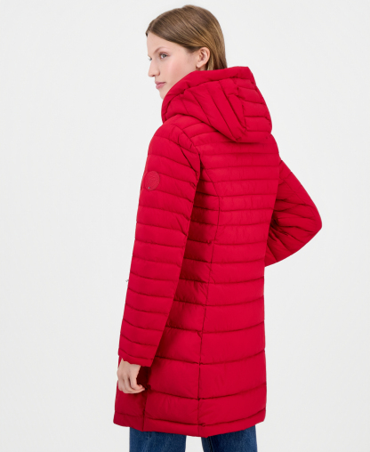 Tommy Hilfiger Women's Puffer Packable Hooded Coat - CRIMSON